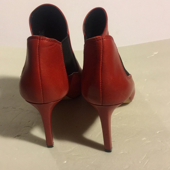 ANTONIO MELANI RED LARA LEATHER BOOTIE HEEL - Picture 3 of 6